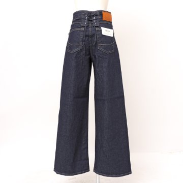 Something サムシング SEA580 LISA レースアップ ワイド デニム パンツ レディースの画像