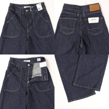 Something サムシング SEA580 LISA レースアップ ワイド デニム パンツ レディースの画像