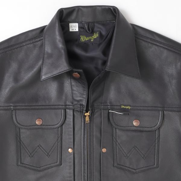 ラングラー Ｗrangler WM4024 ジップフル オープン ヤギ革　ゴートレザージャケット 775）ブラック の画像