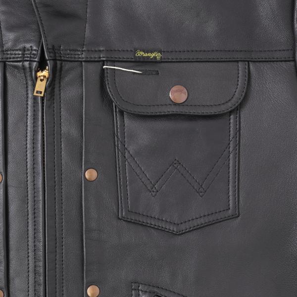 ラングラー Ｗrangler WM4024 ジップフル オープン ヤギ革　ゴートレザージャケット 775）ブラック の画像