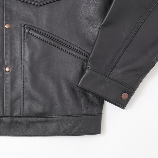 ラングラー Ｗrangler WM4024 ジップフル オープン ヤギ革　ゴートレザージャケット 775）ブラック の画像