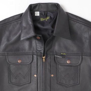 ラングラー Ｗrangler WM4024 ジップフル オープン ヤギ革　ゴートレザージャケット 775）ブラック の画像