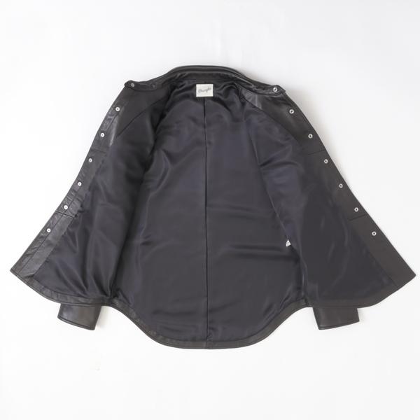 ラングラー Ｗrangler 27MW Leather Western Shirt  WM0027-775）Black　 表地　羊革 LEATHERの画像