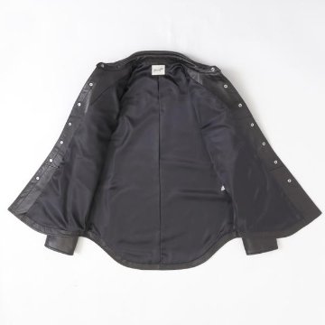 ラングラー Ｗrangler 27MW Leather Western Shirt  WM0027-775）Black　 表地　羊革 LEATHERの画像