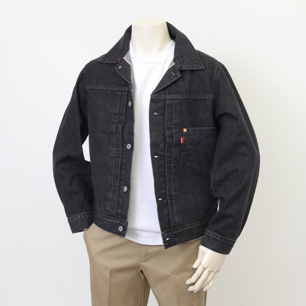 Levi's リーバイス 007X8-0000 TYPE 1 TRACKER JACKET SELVEGE  タイプ1 セルビッチ ジャケット アウター Gジャン ブラック 綿100％の画像