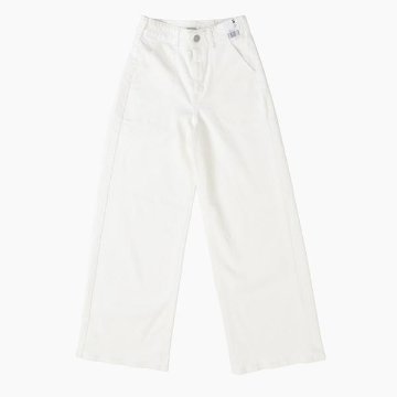 Something サムシング SEA580 LISA レースアップ ワイド デニム パンツ レディース18)ホワイト 白 アイボリー ホワイトパンツの画像