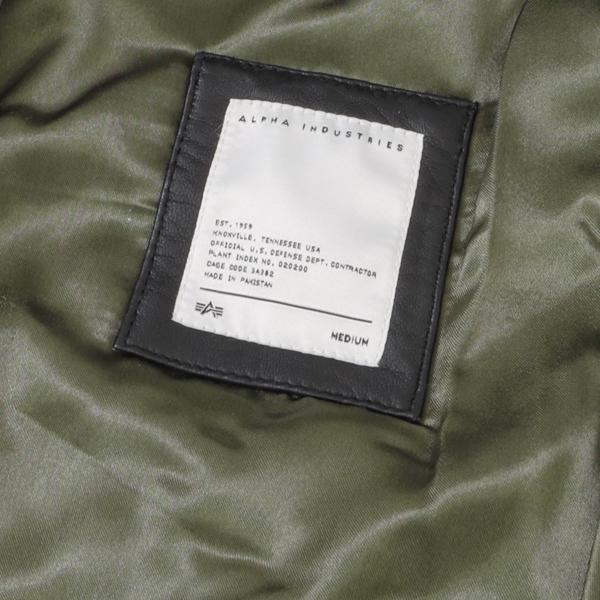 アルファ　Alpha Industries LEATHER　MA-1 797-5950001 Black MA-1　レザージャケット ブルゾン　羊革　ミりタリージャケット　MA1　の画像