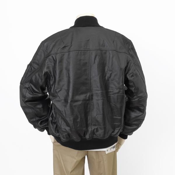 アルファ　Alpha Industries LEATHER　MA-1 797-5950001 Black MA-1　レザージャケット ブルゾン　羊革　ミりタリージャケット　MA1　の画像