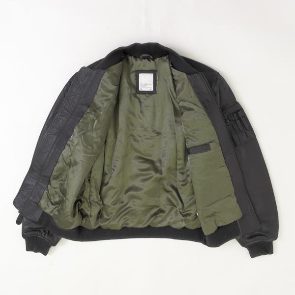 アルファ　Alpha Industries LEATHER　MA-1 797-5950001 Black MA-1　レザージャケット ブルゾン　羊革　ミりタリージャケット　MA1　の画像