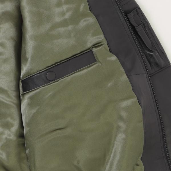アルファ　Alpha Industries LEATHER　MA-1 797-5950001 Black MA-1　レザージャケット ブルゾン　羊革　ミりタリージャケット　MA1　の画像