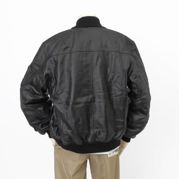 アルファ　Alpha Industries LEATHER　MA-1 797-5950001 Black MA-1　レザージャケット ブルゾン　羊革　ミりタリージャケット　MA1　の画像