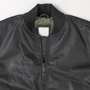アルファ　Alpha Industries LEATHER　MA-1 797-5950001 Black MA-1　レザージャケット ブルゾン　羊革　ミりタリージャケット　MA1　の画像