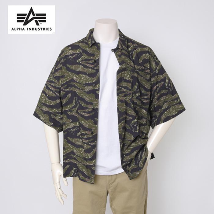 アルファインダストリーズ Alpha Industries SS TIGER CAMO RELAXED CAMP 797-6123001 384）TIGER CAMO レーヨン100％ タイガーカモの画像