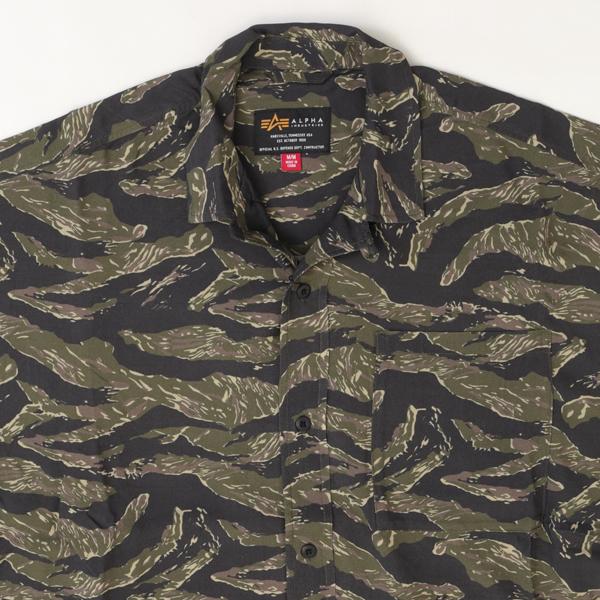 アルファインダストリーズ Alpha Industries SS TIGER CAMO RELAXED CAMP 797-6123001 384）TIGER CAMO レーヨン100％ タイガーカモの画像