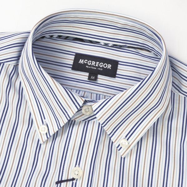 McGREGOR マクレガー EASY CARE　イージーケア ボタンダウンシャツ 111176101 シャツ メンズ 紳士 春服 ストライプ柄の画像