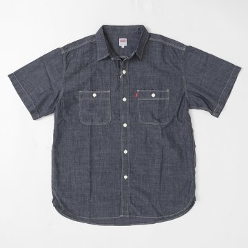 edwin エドウィン ET2156 ワークデニムシャツ メンズ トップス 半袖 シャツ アメカジ の画像