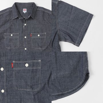 edwin エドウィン ET2156 ワークデニムシャツ メンズ トップス 半袖 シャツ アメカジ の画像