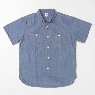 edwin エドウィン ET2156 ワークデニムシャツ メンズ トップス 半袖 シャツ アメカジ の画像