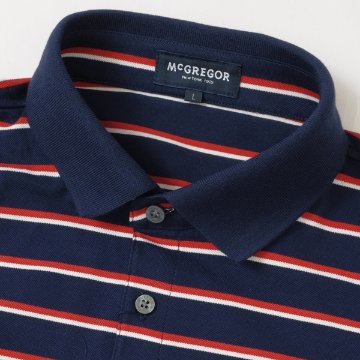 McGREGOR マクレガー 111616106 長袖 ボーダー ポロ メンズ トップスの画像