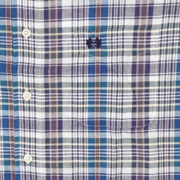  McGREGOR マックレガー メンズ 半袖シャツ 111166106 綿麻ストレッチ　マドラスウBDシャツ メンズ トップス　紳士半袖シャツの画像