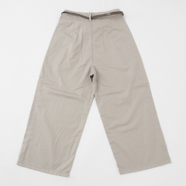 something サムシング SN765S ベルト付 タック ワイド レディース パンツ wide tuck きれいめ 股下短め 足元スッキリの画像