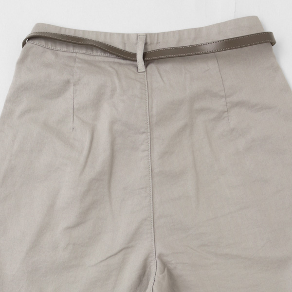 something サムシング SN765S ベルト付 タック ワイド レディース パンツ wide tuck きれいめ 股下短め 足元スッキリの画像