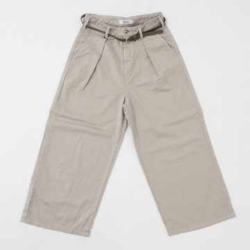 something サムシング SN765S ベルト付 タック ワイド レディース パンツ wide tuck きれいめ 股下短め 足元スッキリの画像