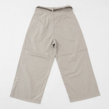 something サムシング SN765S ベルト付 タック ワイド レディース パンツ wide tuck きれいめ 股下短め 足元スッキリの画像