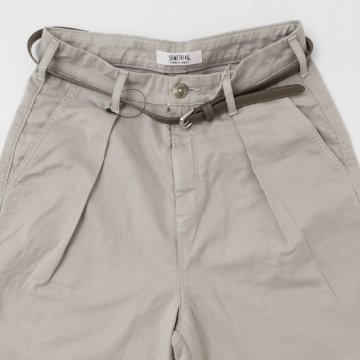something サムシング SN765S ベルト付 タック ワイド レディース パンツ wide tuck きれいめ 股下短め 足元スッキリの画像