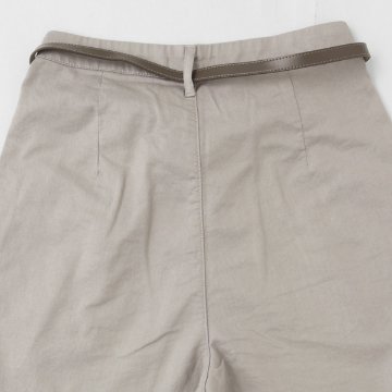 something サムシング SN765S ベルト付 タック ワイド レディース パンツ wide tuck きれいめ 股下短め 足元スッキリの画像