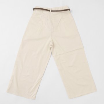something サムシング SN765S ベルト付 タック ワイド レディース パンツ wide tuck きれいめ 股下短め 足元スッキリの画像