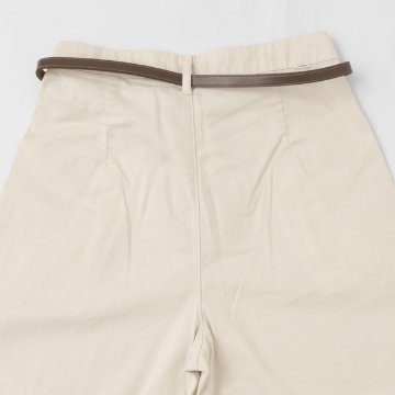 something サムシング SN765S ベルト付 タック ワイド レディース パンツ wide tuck きれいめ 股下短め 足元スッキリの画像