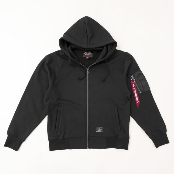 アルファ Alpha Industries 797-6131001 UTILITTY　POCKET FULL ZIP　PARKER　フルジップパーカー　裏起毛の画像