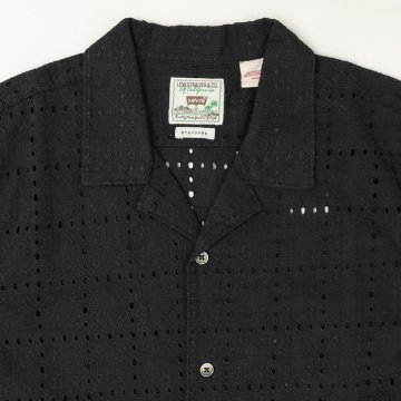  Levis リーバイス 005H5-00 The Sunset No Pocket Camp Shirt  02)JET B;LACK サンセットキャンプシャツ　アロハシャツ　半袖シャツの画像