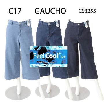 C17(シ−セブンティーン) C17 CC3255 ガウチョ　パンツ　レディース　夏デニム　サラサラ実感　Cool　快適　美脚 C-seventeenの画像