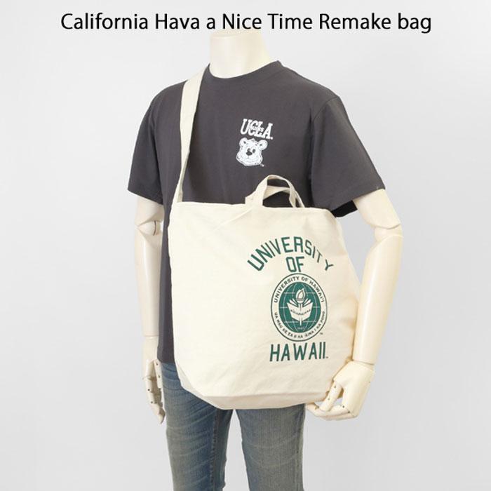 CALIFORNIA HAVA A NICE TIME_ HWAG-014 IVORY HAWAII ２WAY SHOUDER BAG キャンバスバッグ ショルダーバック　トートバッグ　の画像