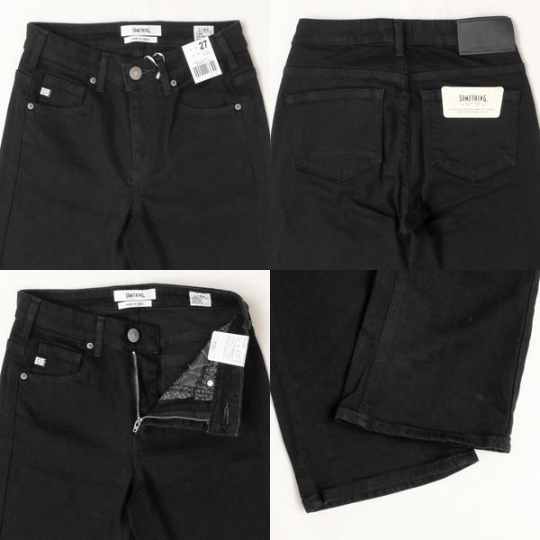 SOMETHING サムシング フレアパンツ ジーンズ デニム SKY31 脚長効果 ストレッチ フレア LISA レディース901ブラックの画像