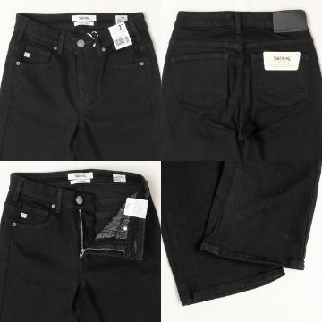 SOMETHING サムシング フレアパンツ ジーンズ デニム SKY31 脚長効果 ストレッチ フレア LISA レディース901ブラックの画像