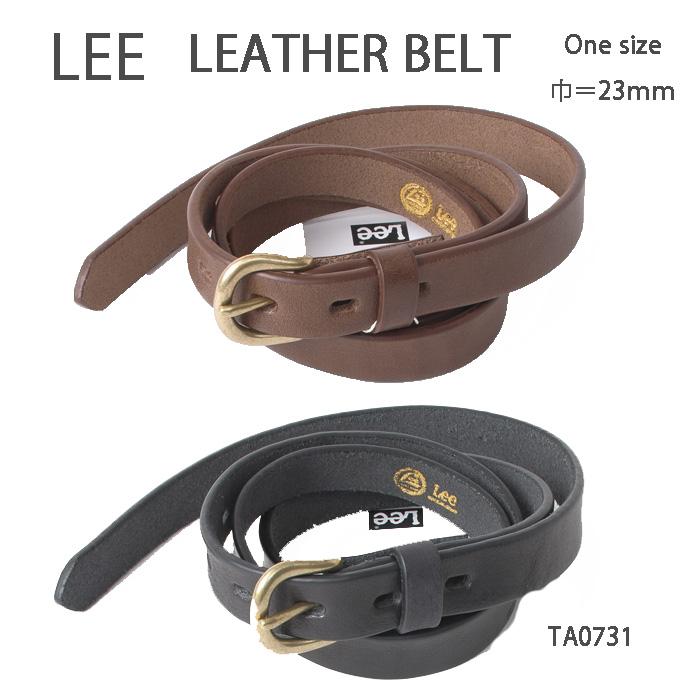 Lee Leather Belt LA0731 牛革 レザーベルト One Size（75～95ｃｍ）ワンサイズ ナローベルト 巾23ｍｍ　リーベルトの画像