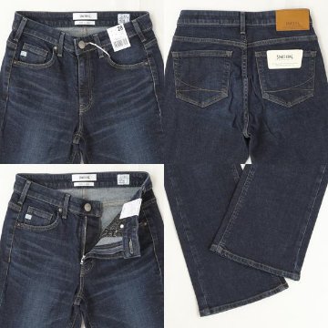 SOMETHING サムシング フレアパンツ ジーンズ デニム SKY31 脚長効果 ストレッチ フレア LISA レディース 926)ダークユーズドの画像