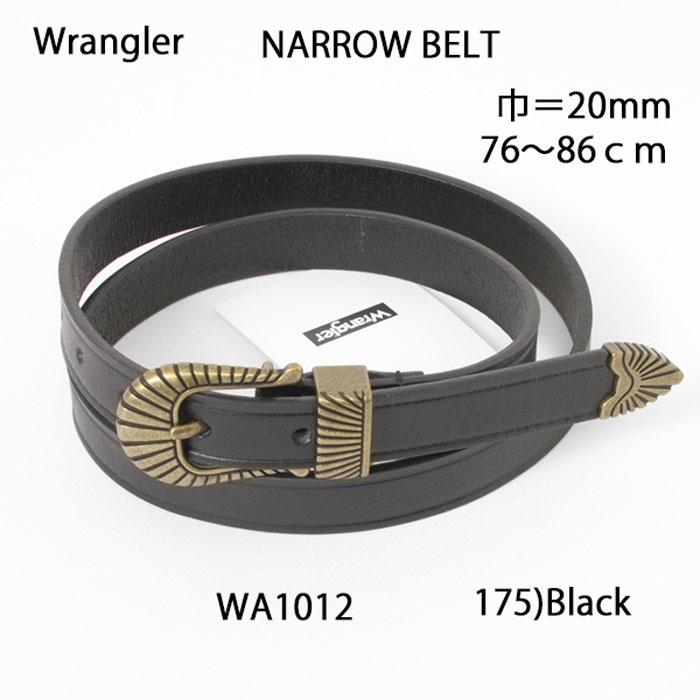 wrangler ラングラーNARROW　BELT WA1012 175)Black  32incjh(76～86cm）ワンサイズ 細め　日本製の画像