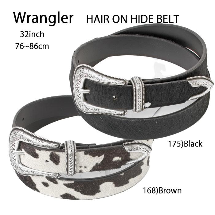 wrangler ラングラーHair On Hide Belt WA1019  ヘアーオンハイドベルト 32incjh(76～86cm）ワンサイズ 日本製の画像