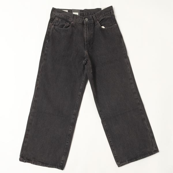 LEVI'S リーバイス BAGGY WIDE LEG 00818-00　00)ブラックユーズド バギー ワイド　 ユッタリ 後染めブラックジーンズの画像