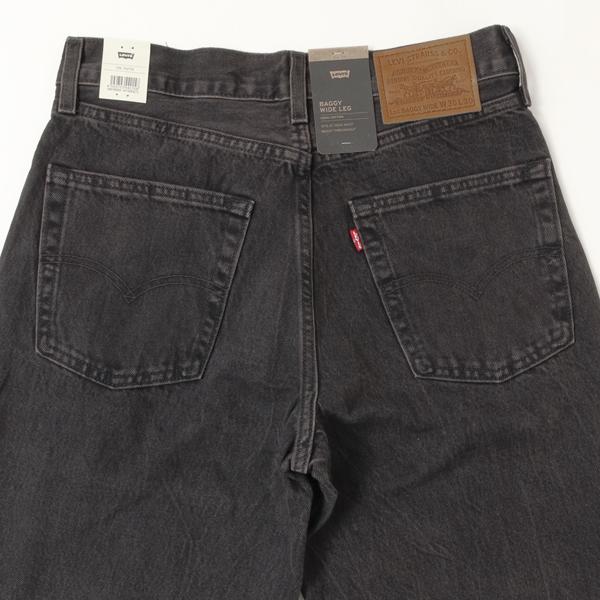 LEVI'S リーバイス BAGGY WIDE LEG 00818-00　00)ブラックユーズド バギー ワイド　 ユッタリ 後染めブラックジーンズの画像