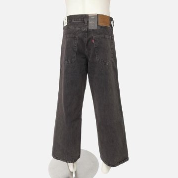 LEVI'S リーバイス BAGGY WIDE LEG 00818-00　00)ブラックユーズド バギー ワイド　 ユッタリ 後染めブラックジーンズの画像