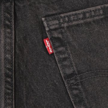 LEVI'S リーバイス BAGGY WIDE LEG 00818-00　00)ブラックユーズド バギー ワイド　 ユッタリ 後染めブラックジーンズの画像