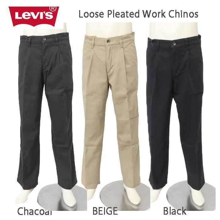 LEVI'S リーバイス ワンタックルーズプリーテッドチノパン 007WB-00 00）Black　01）Chacoal　02）BEIGE トラウザーチノの画像