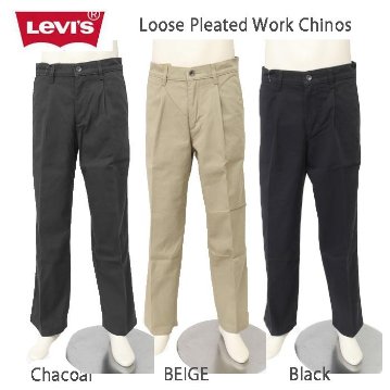 LEVI'S リーバイス ワンタックルーズプリーテッドチノパン 007WB-00 00）Black　01）Chacoal　02）BEIGE トラウザーチノの画像