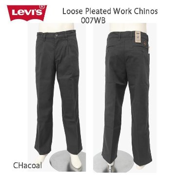 LEVI'S リーバイス ワンタックルーズプリーテッドチノパン 007WB-00 00）Black　01）Chacoal　02）BEIGE トラウザーチノの画像