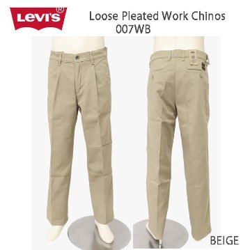 LEVI'S リーバイス ワンタックルーズプリーテッドチノパン 007WB-00 00）Black　01）Chacoal　02）BEIGE トラウザーチノの画像